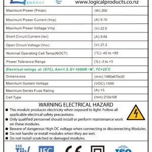 NZ Logical SuperNova 200W Mono solar panel - Image 4