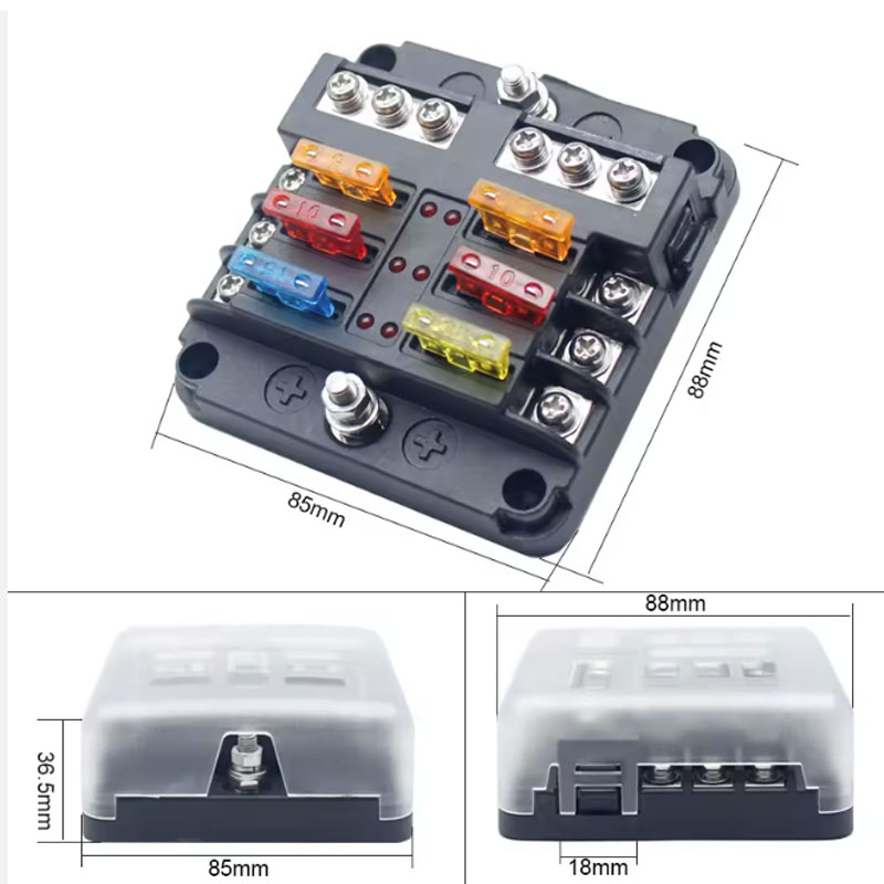 NZ Logical 12V - 36V 100Amp 6 way Fuse Board & Fuses - Image 4