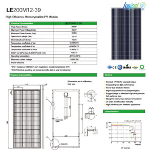 NZ Logical SuperNova 200W Mono solar panel - Image 2