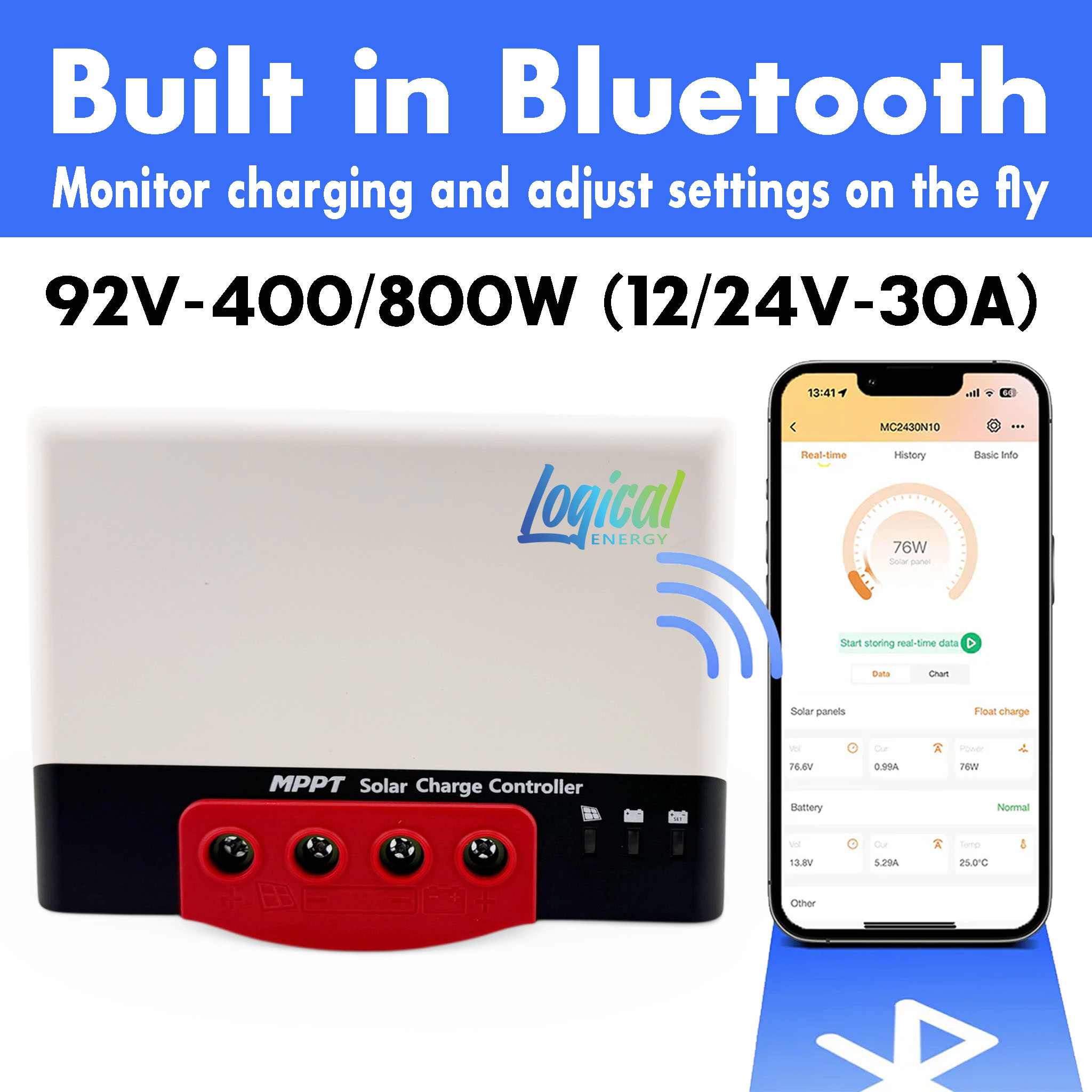 NZ Logical 30A Bluetooth MPPT Solar Controller