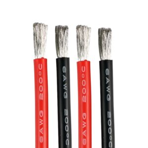 Alternative view of 6 AWG (13 mm²) 120A Ultra-Flexible Tinned Copper Silicone MPPT Charger Battery Cable