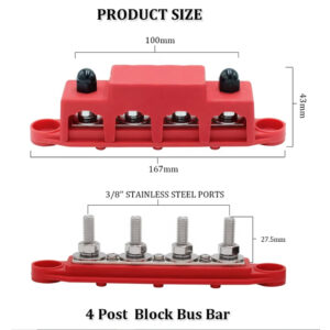 NZ Logical 250A 12–48V 250A M8 M4 Bus Bar - Image 3