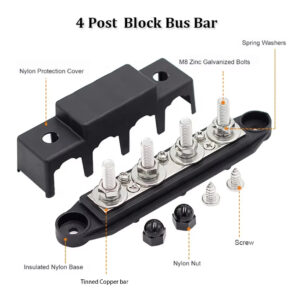 Alternative view of NZ Logical 250A 12–48V 250A M8 M4 Bus Bar
